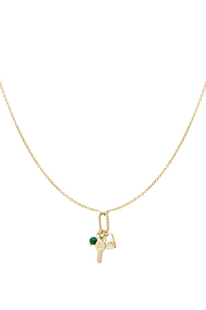 Halskettenanhänger Schlüsselbuchstabe E – grün h5 
