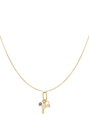 Halskettenanhänger Schlüsselbuchstabe E – Gold h5 