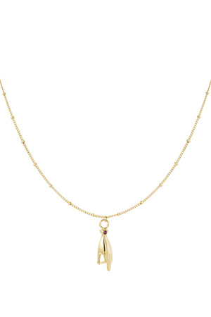 Halskette Handanhänger mit Stein – Gold/Lila h5 