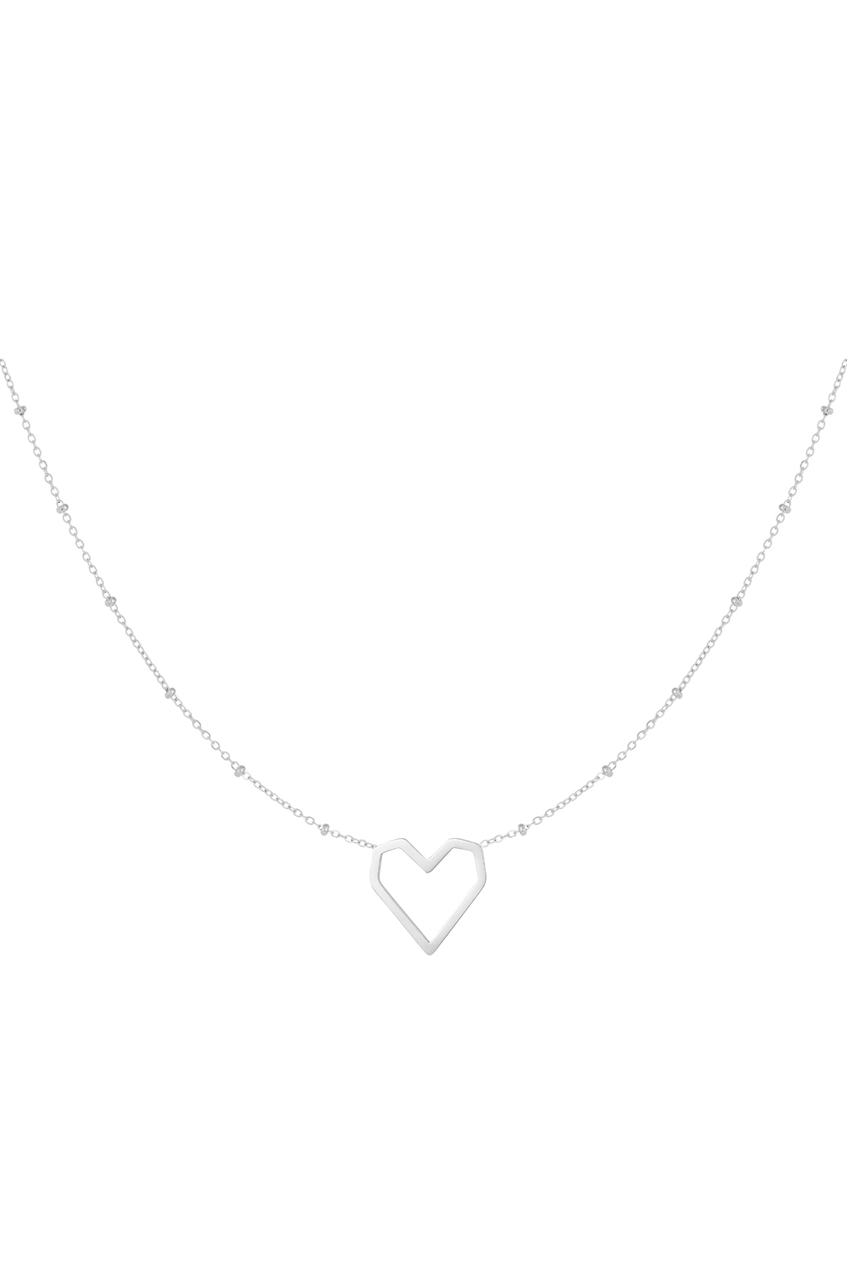 Necklace heart with dots - silver