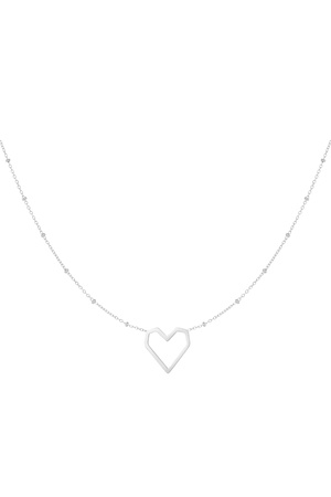 Necklace heart with dots - silver h5 