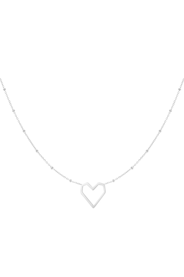 Necklace heart with dots - silver 