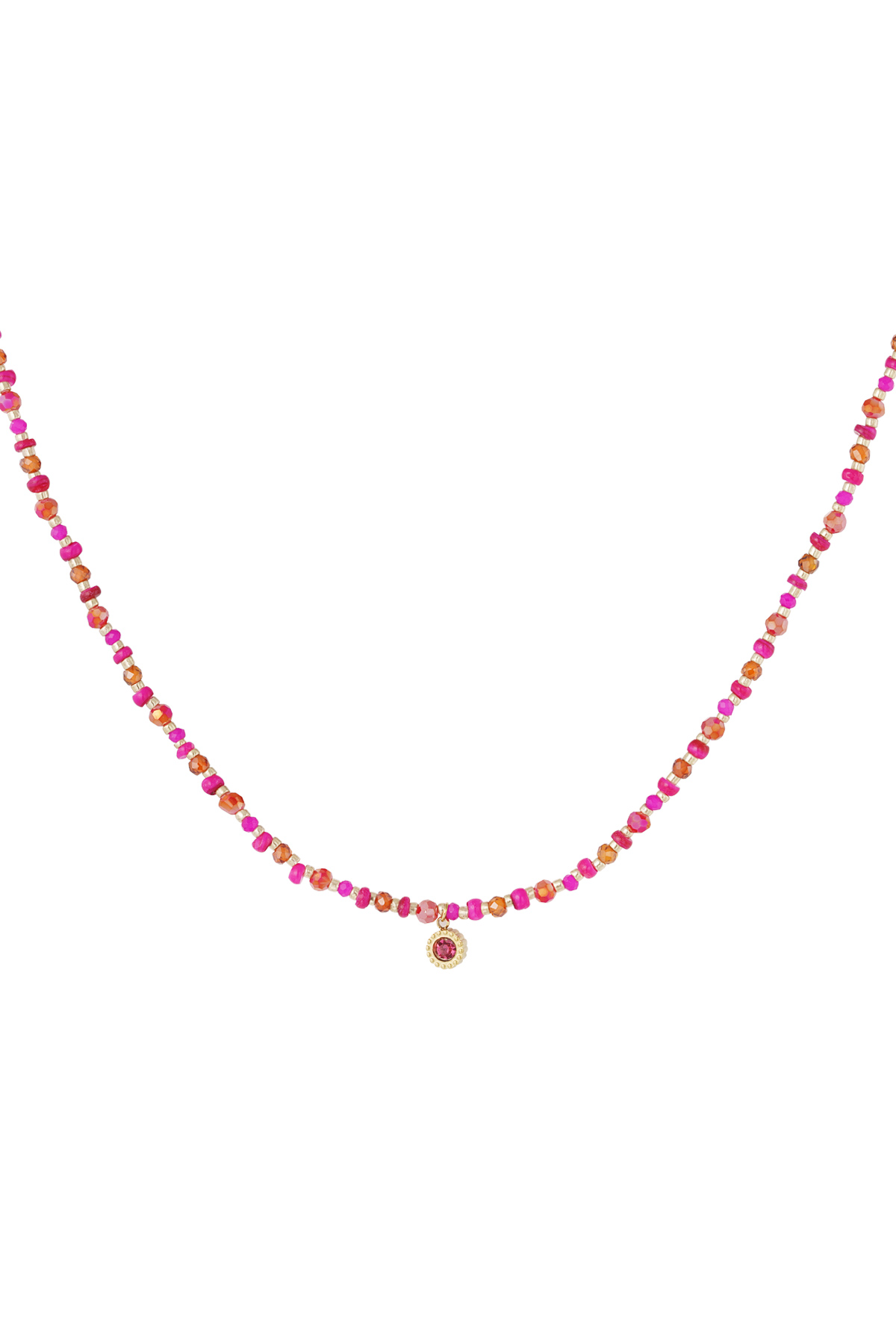Charm chaîne de perles - rose/orange