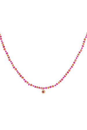 Bead chain charm - pink/orange h5 