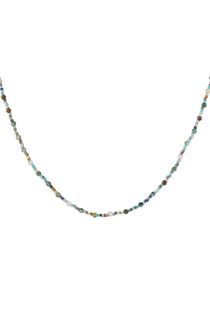 Colorful necklace natural stone - green gold h5 