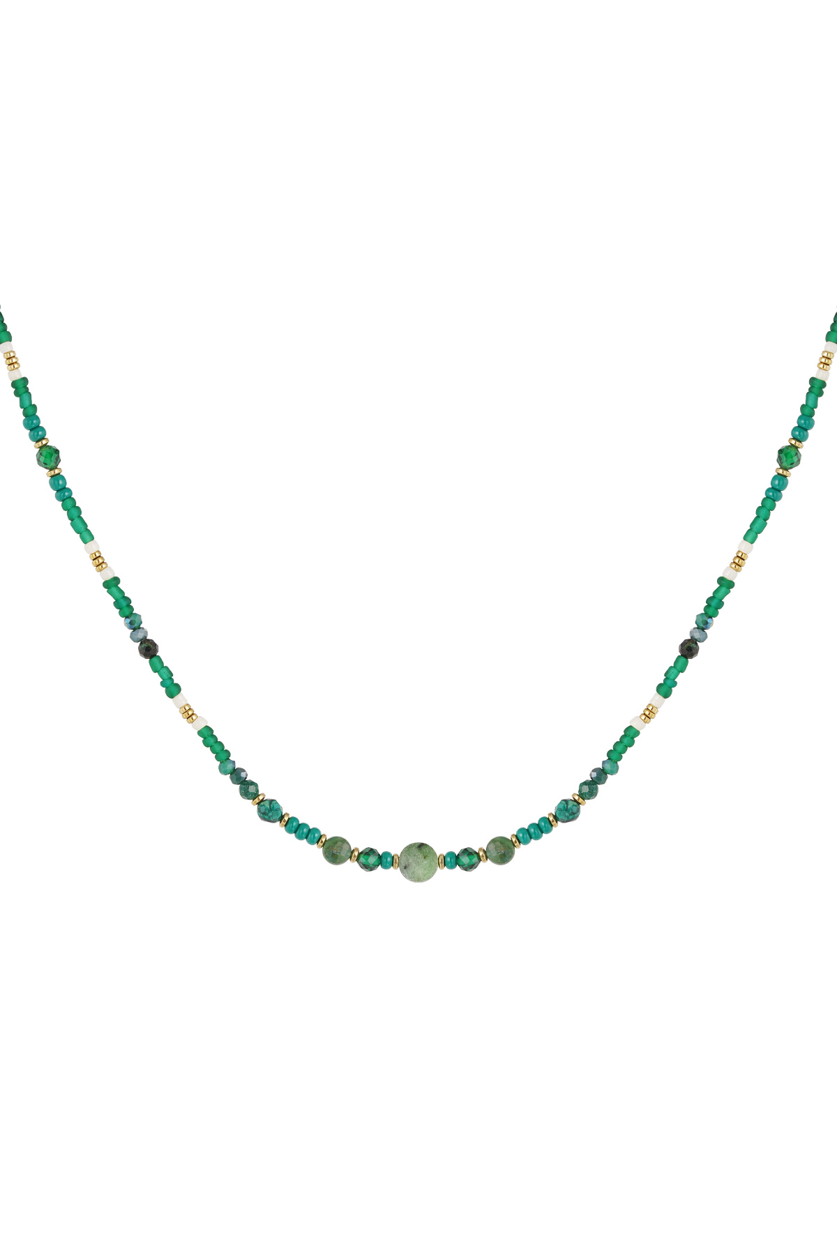 Necklace green beads - green