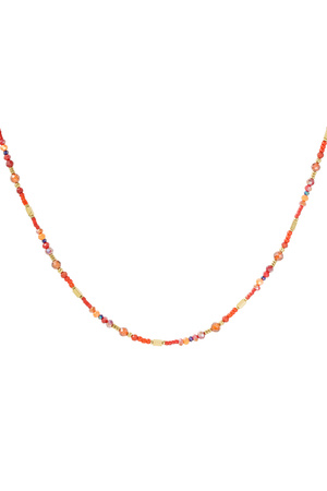 Necklace with different beads - red h5 