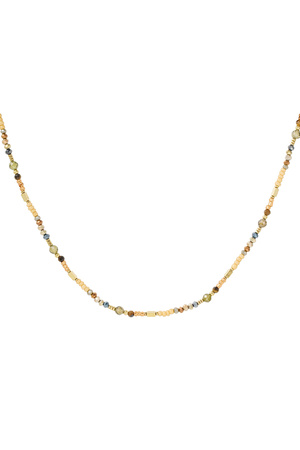 Necklace with different beads - beige h5 