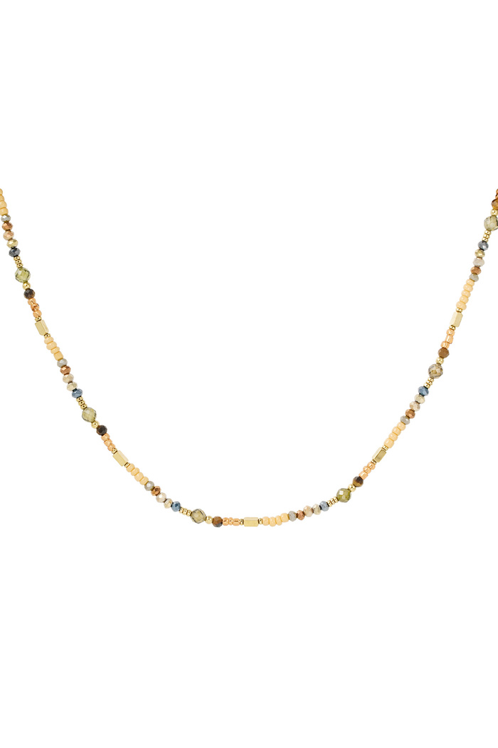 Necklace with different beads - beige 