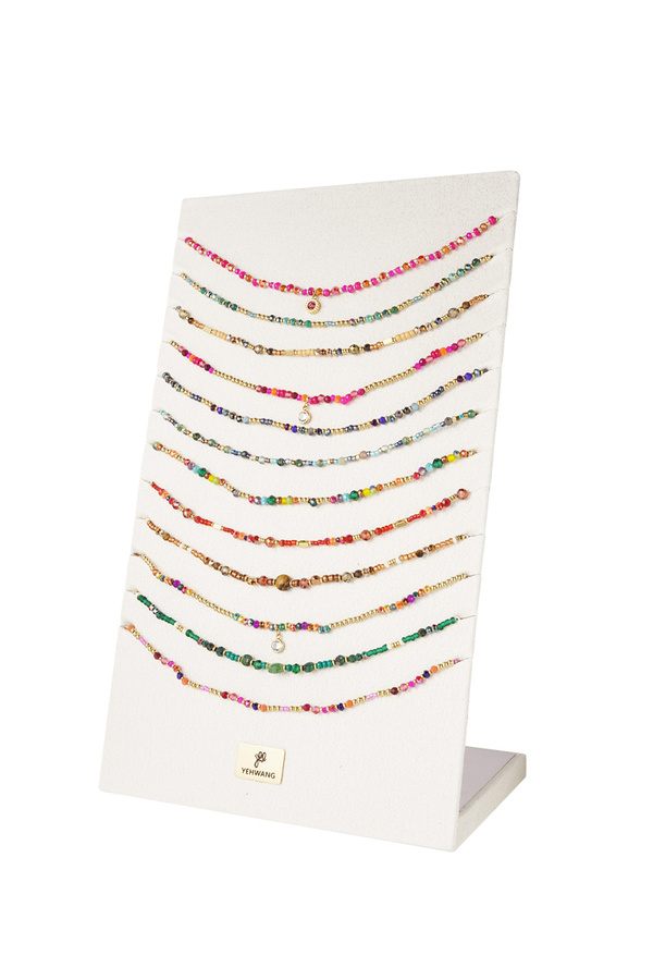 Necklace display colorful beads - multi