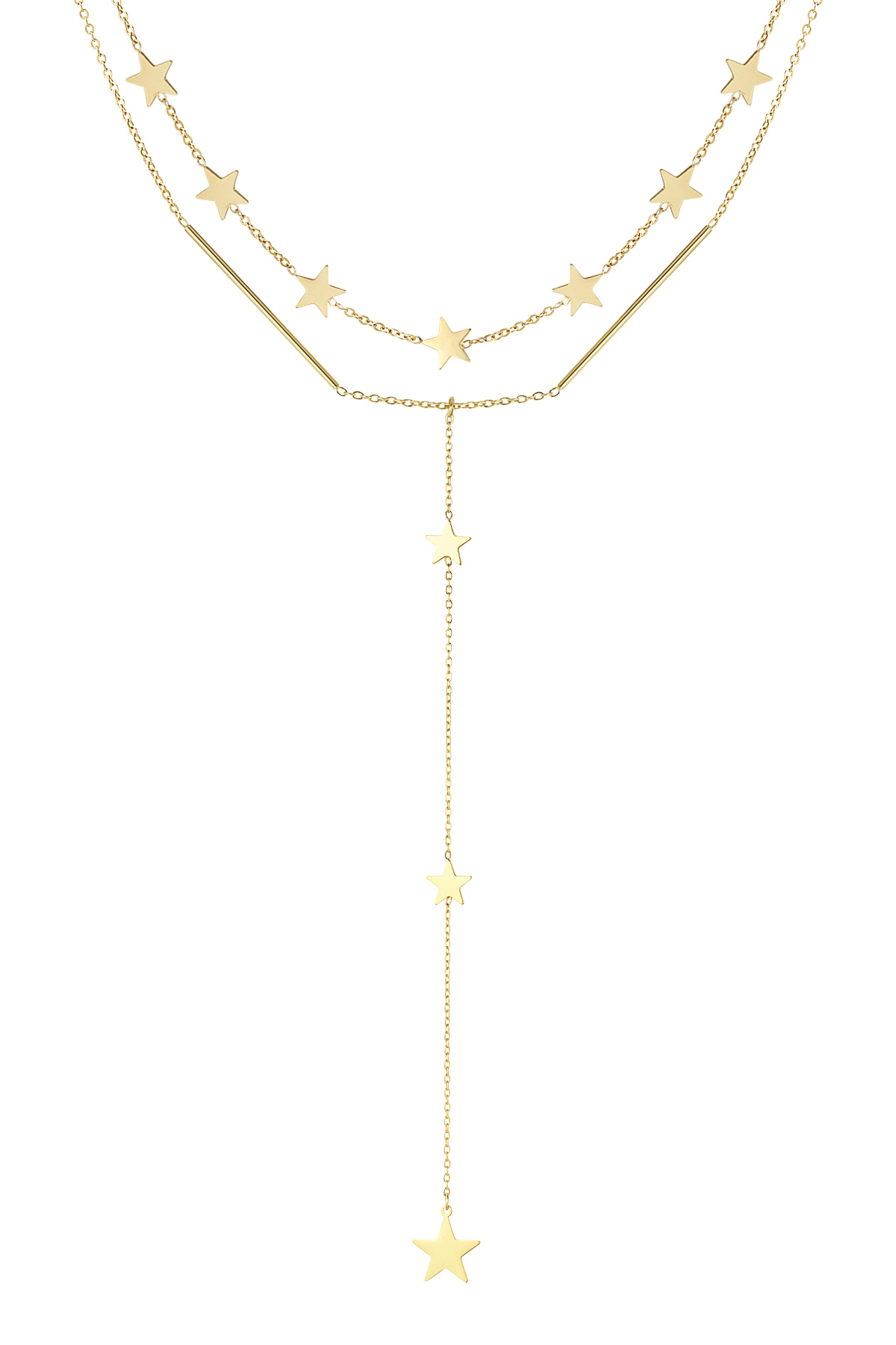 Necklace center piece stars - gold