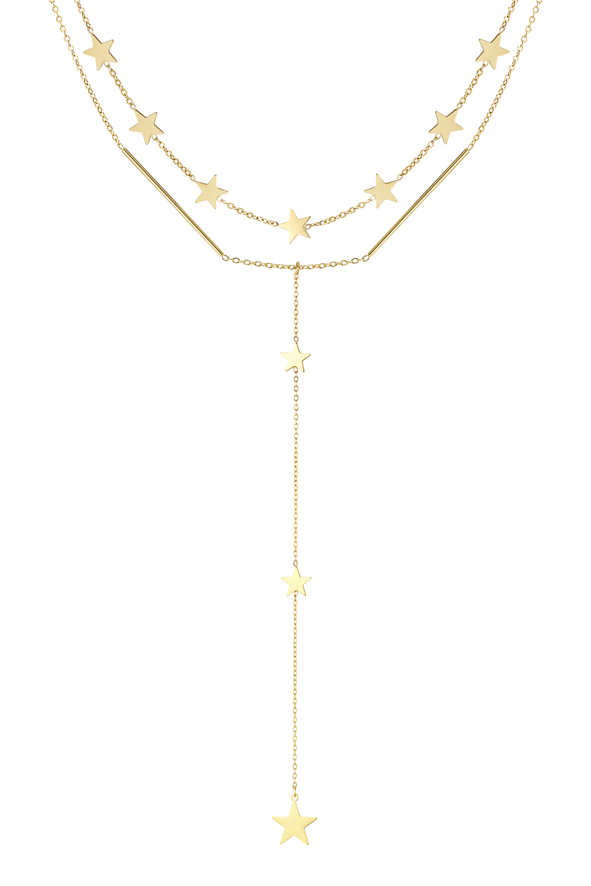 Necklace center piece stars - Gold color 2