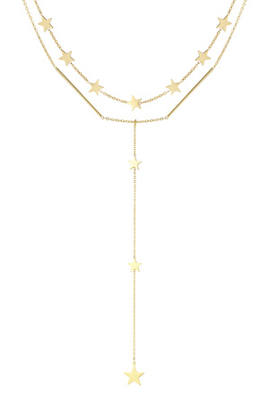Necklace center piece stars - gold h5 