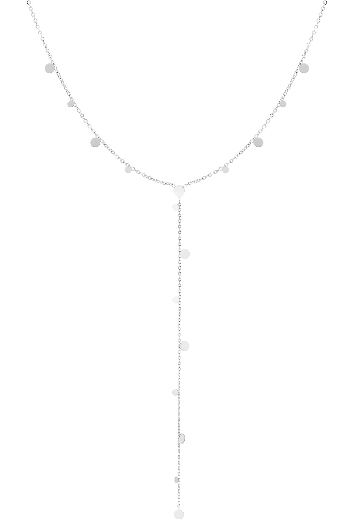 Necklace center piece circles - silver h5 