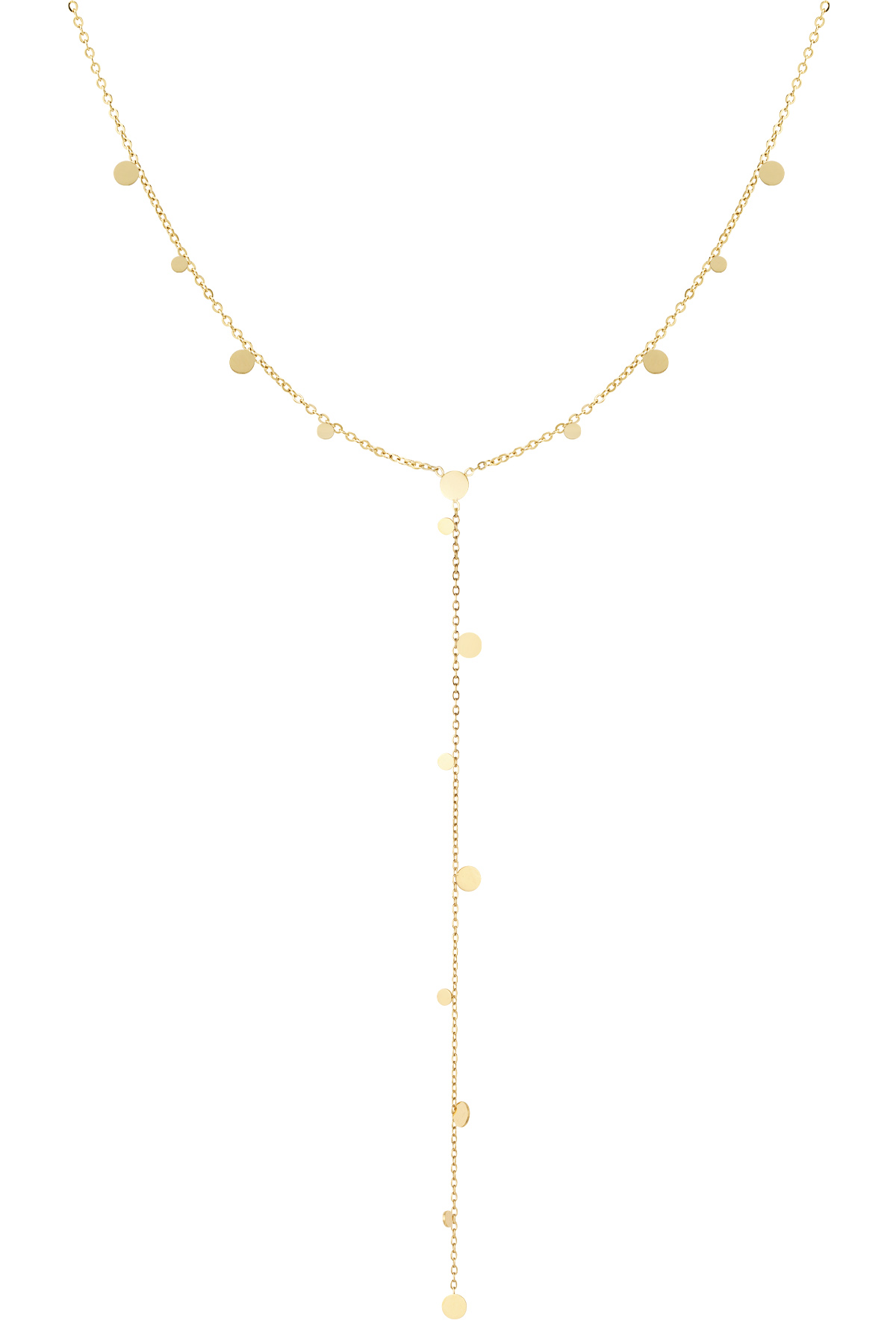 Necklace center piece circles - gold
