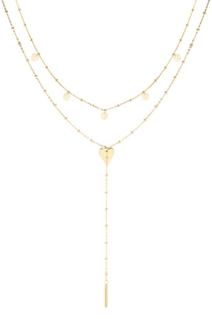 Necklace long in the waist with circles - gold h5 