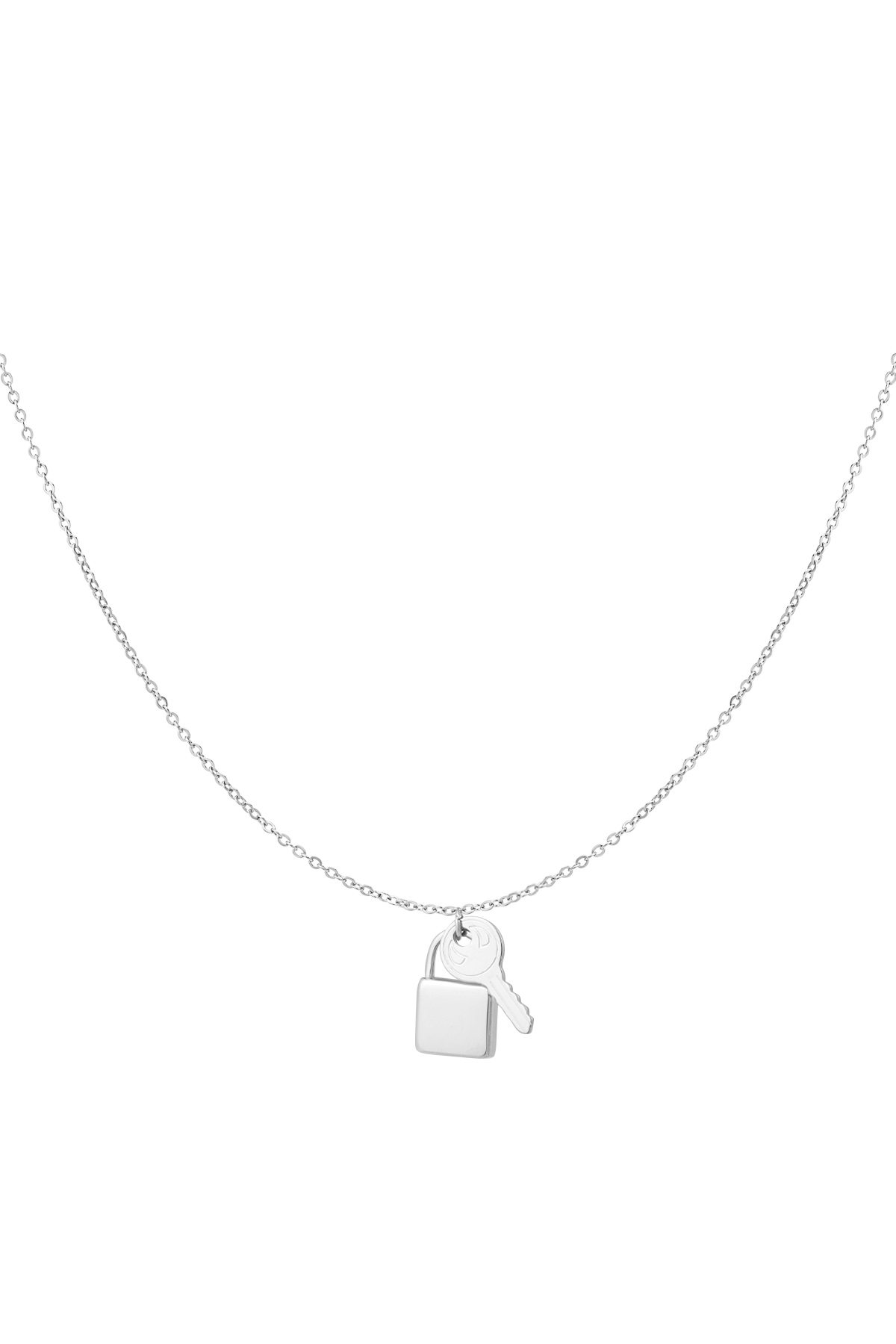 Ketting slot en sleutel - zilver h5 