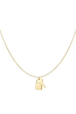 Chain lock and key - gold h5 