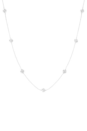 Long clover necklace - silver h5 