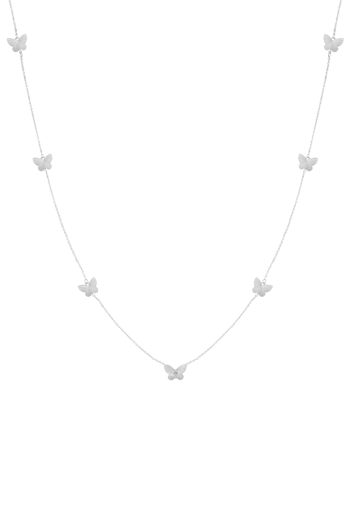 Ketting vlindertjes - zilver h5 Afbeelding4