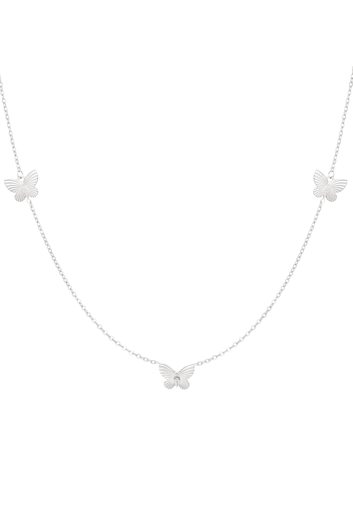 Ketting vlindertjes - zilver h5 