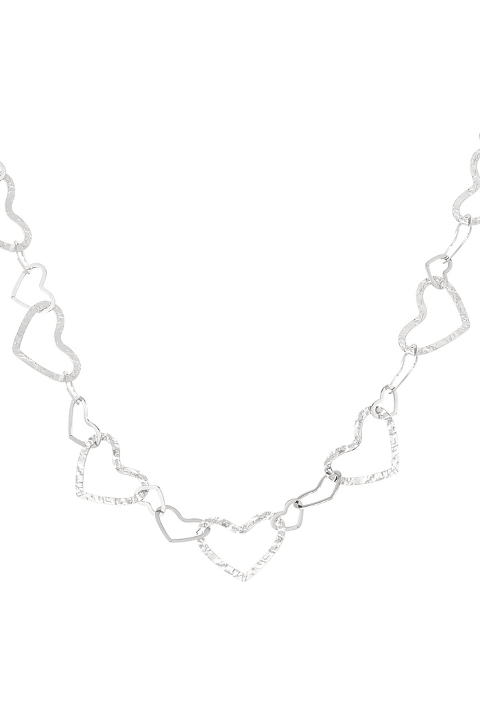 Ketting verbonden hartjes - zilver Afbeelding5