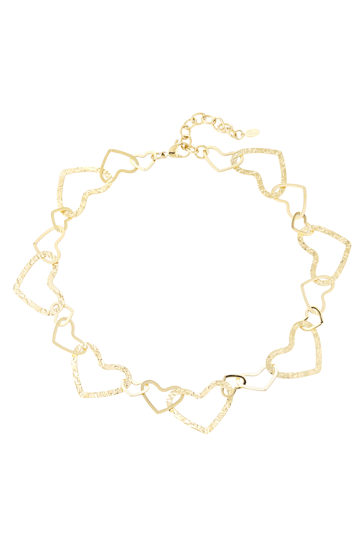 Necklace connected hearts - gold h5 