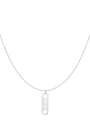 Necklace link stones - silver h5 