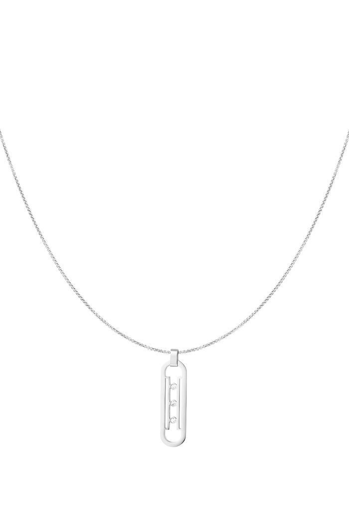 Necklace link stones - silver 