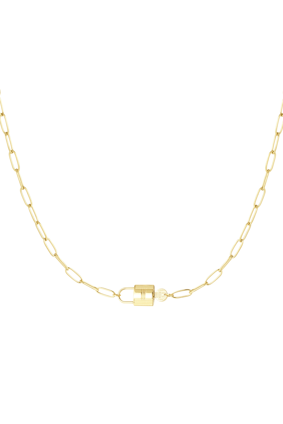 Chain link with lock - Gold color