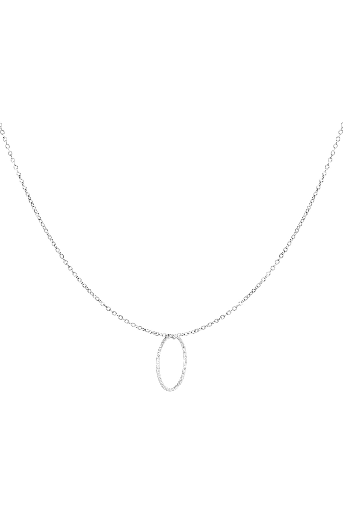 Einfache Halskette mit rundem Anhänger – Silber