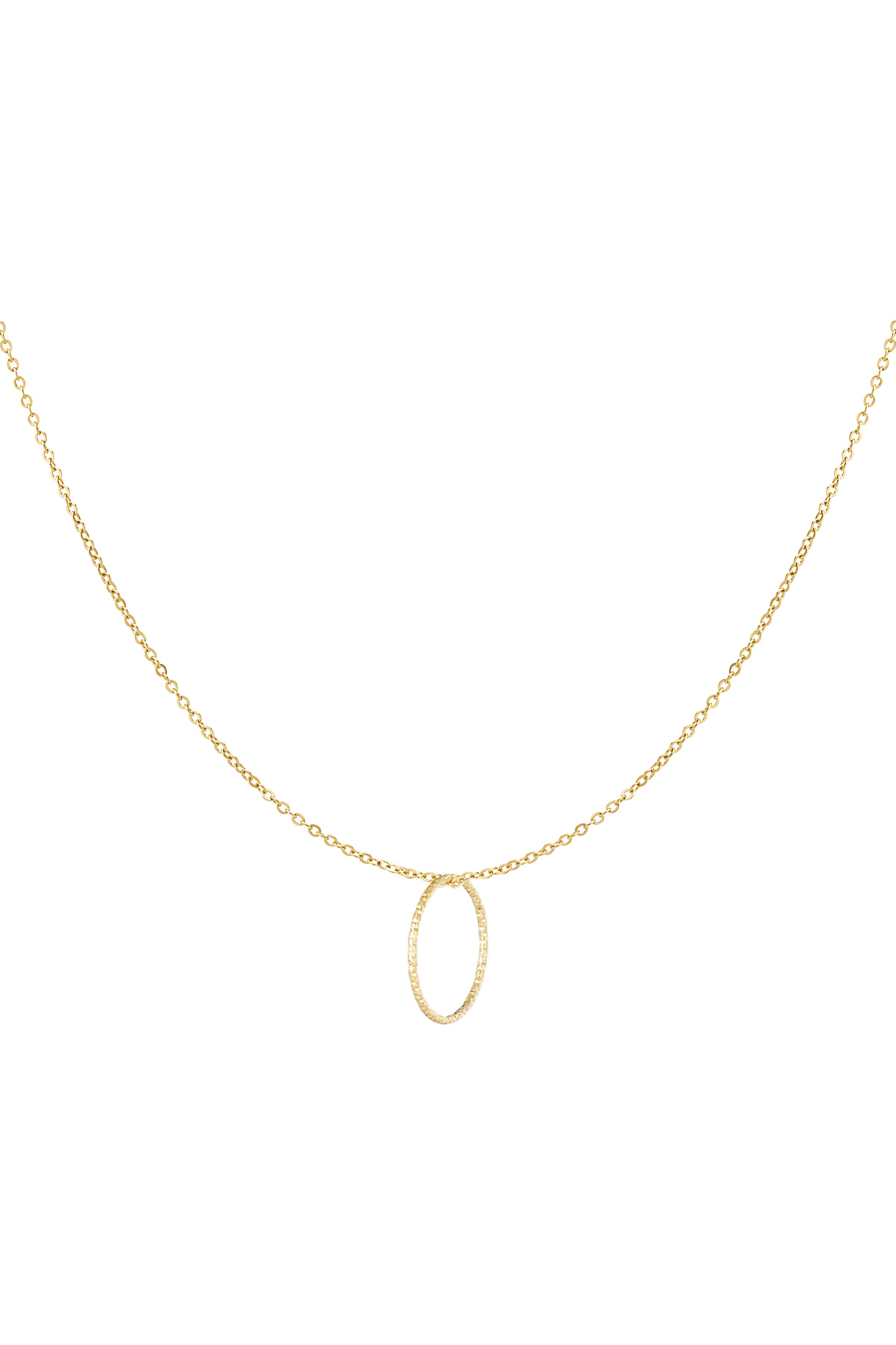 Einfache Halskette mit rundem Anhänger – Gold