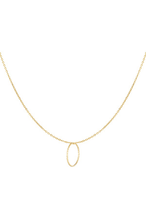 Einfache Halskette mit rundem Anhänger – Gold h5 