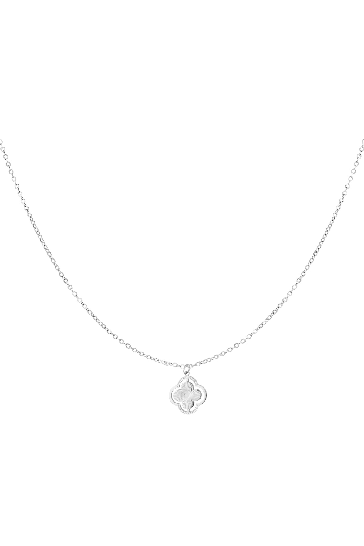 Double clover necklace - silver