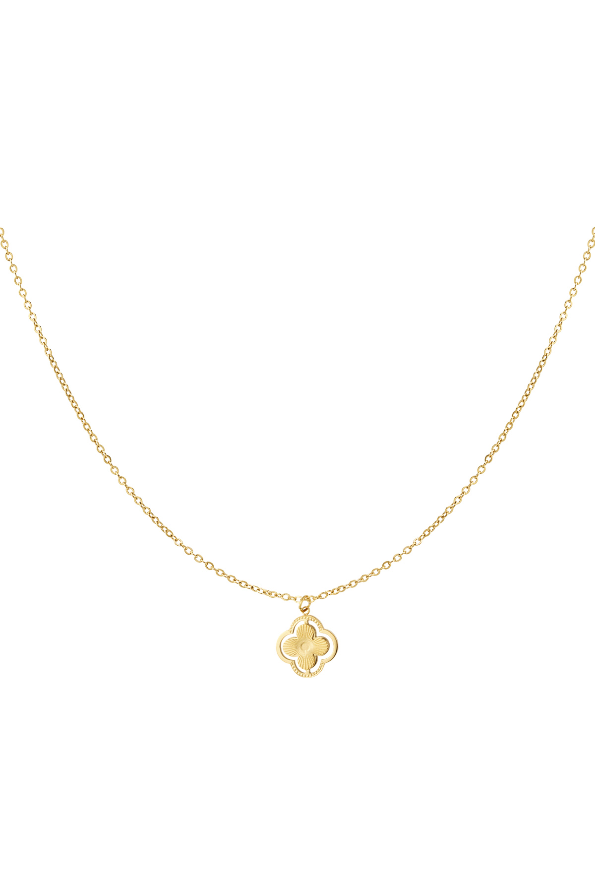 Halskette mit doppeltem Kleeblatt – Gold