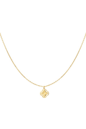 Double clover necklace - gold h5 