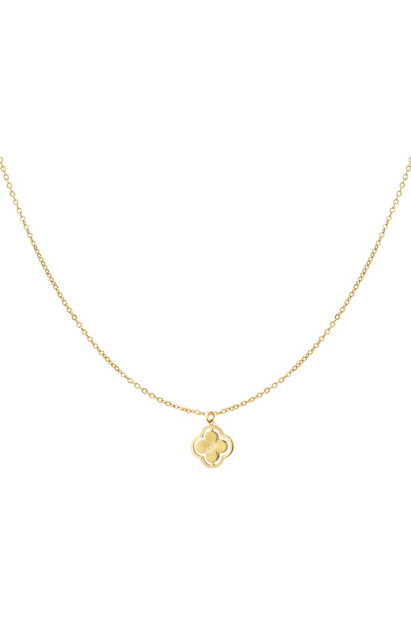 Double clover necklace - gold