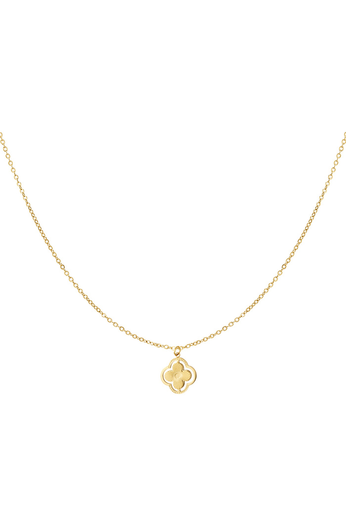 Halskette mit doppeltem Kleeblatt – Gold 