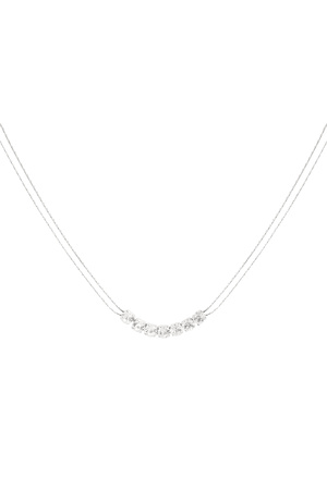 Halskette Silber mit Stein - weiß h5 