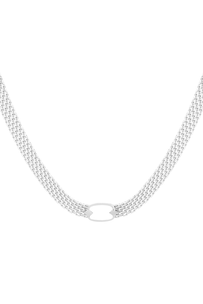 Halskette mit flachen Gliedern – Silber 