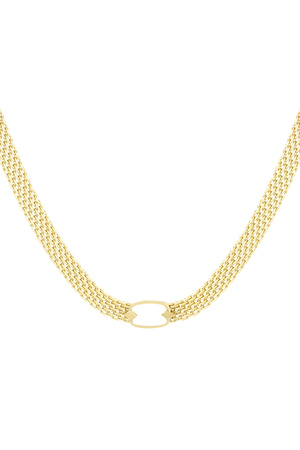 Flat links necklace - gold h5 