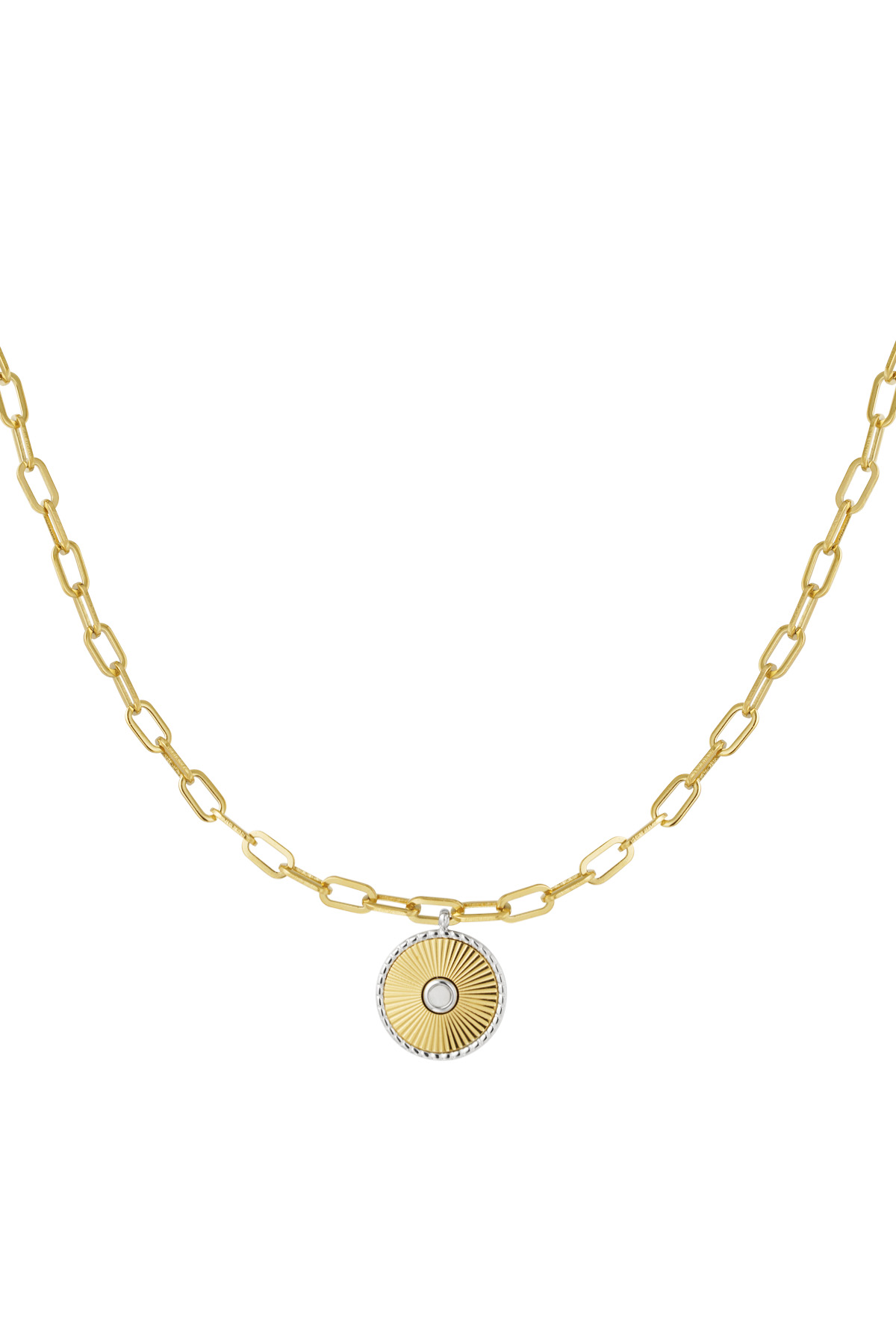 Link necklace with gold/silver detail - gold