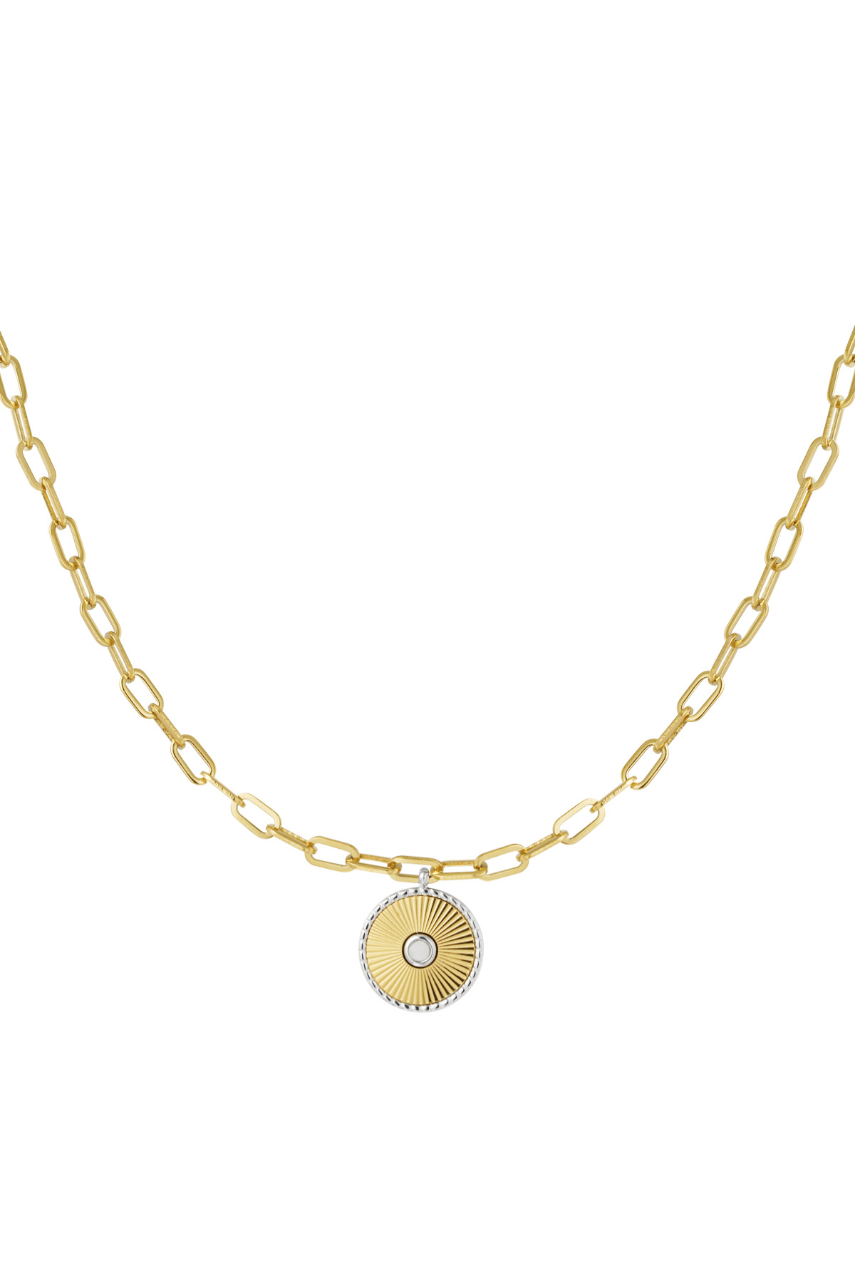 Link necklace with gold/silver detail - Gold color 2