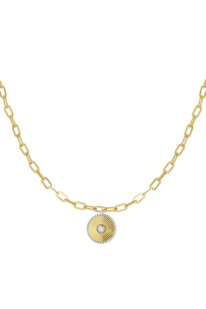 Link necklace with gold/silver detail - gold h5 