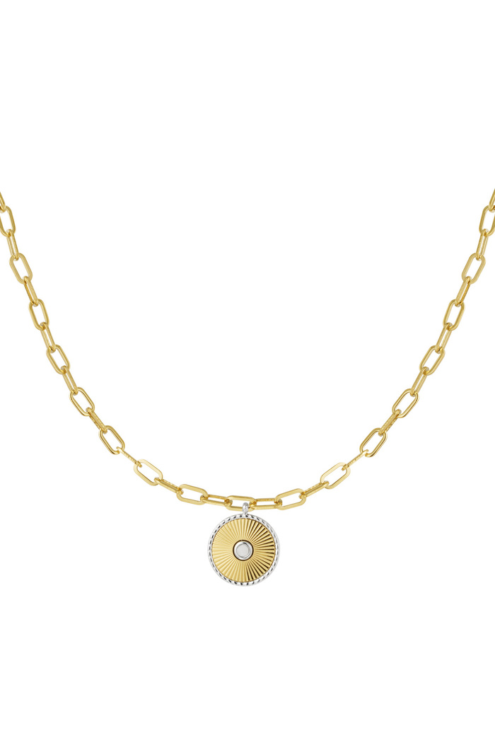 Link necklace with gold/silver detail - gold 