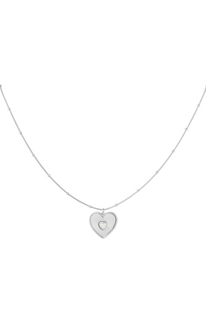 Necklace lover heart - silver h5 