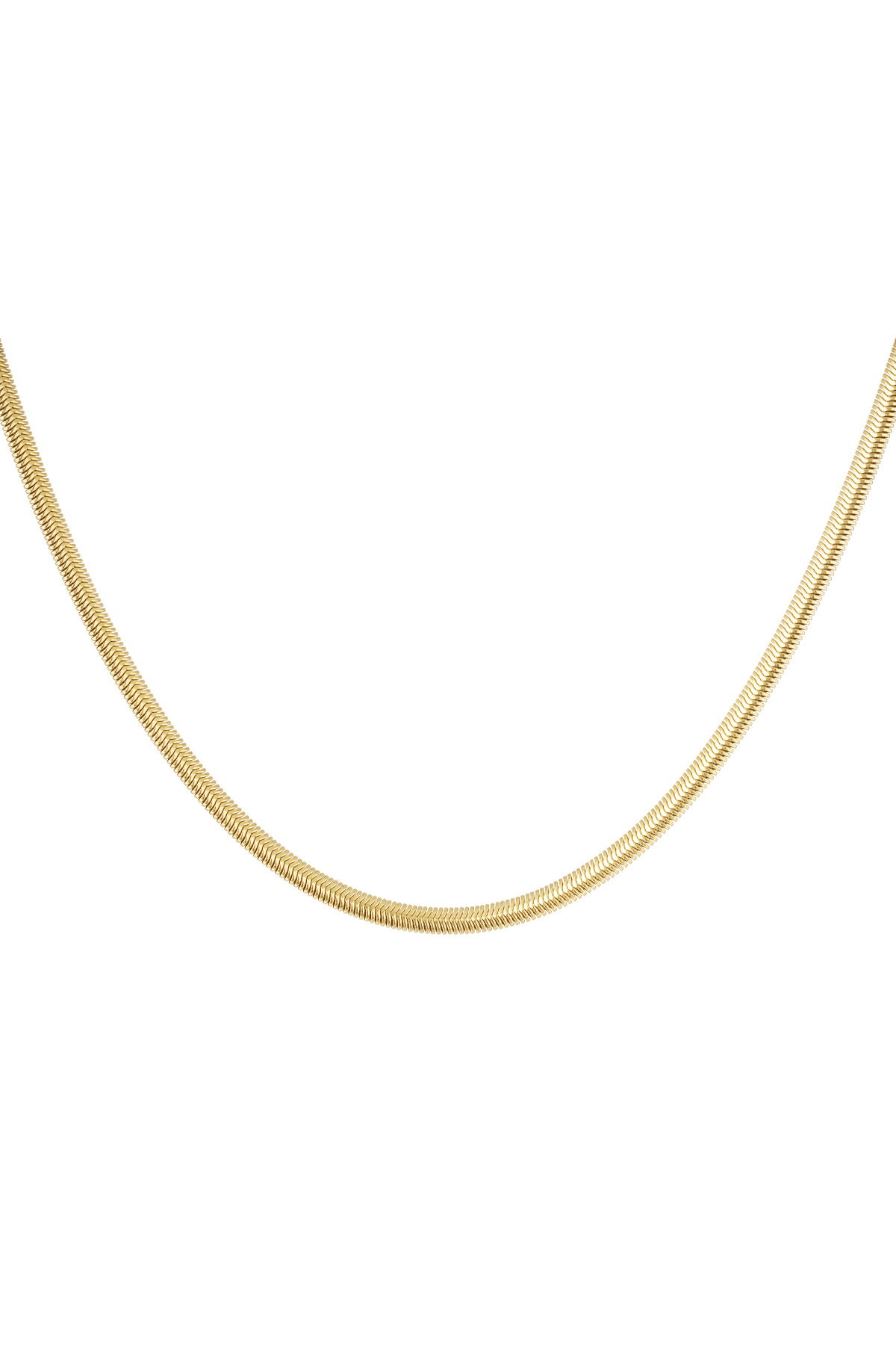 Necklace flat with print - gold-4.0MM 2