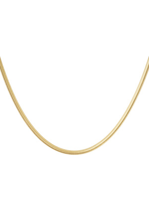 Necklace flat with print - gold-4.0MM h5 