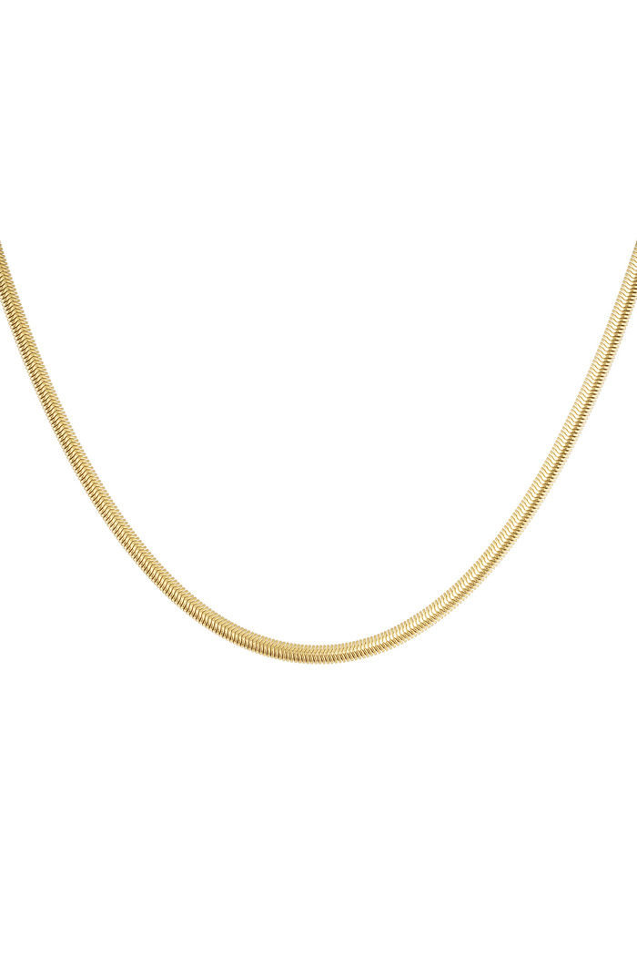 Necklace flat with print - gold-4.0MM 