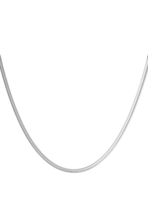 Necklace flat with print long - silver-4.0MM h5 
